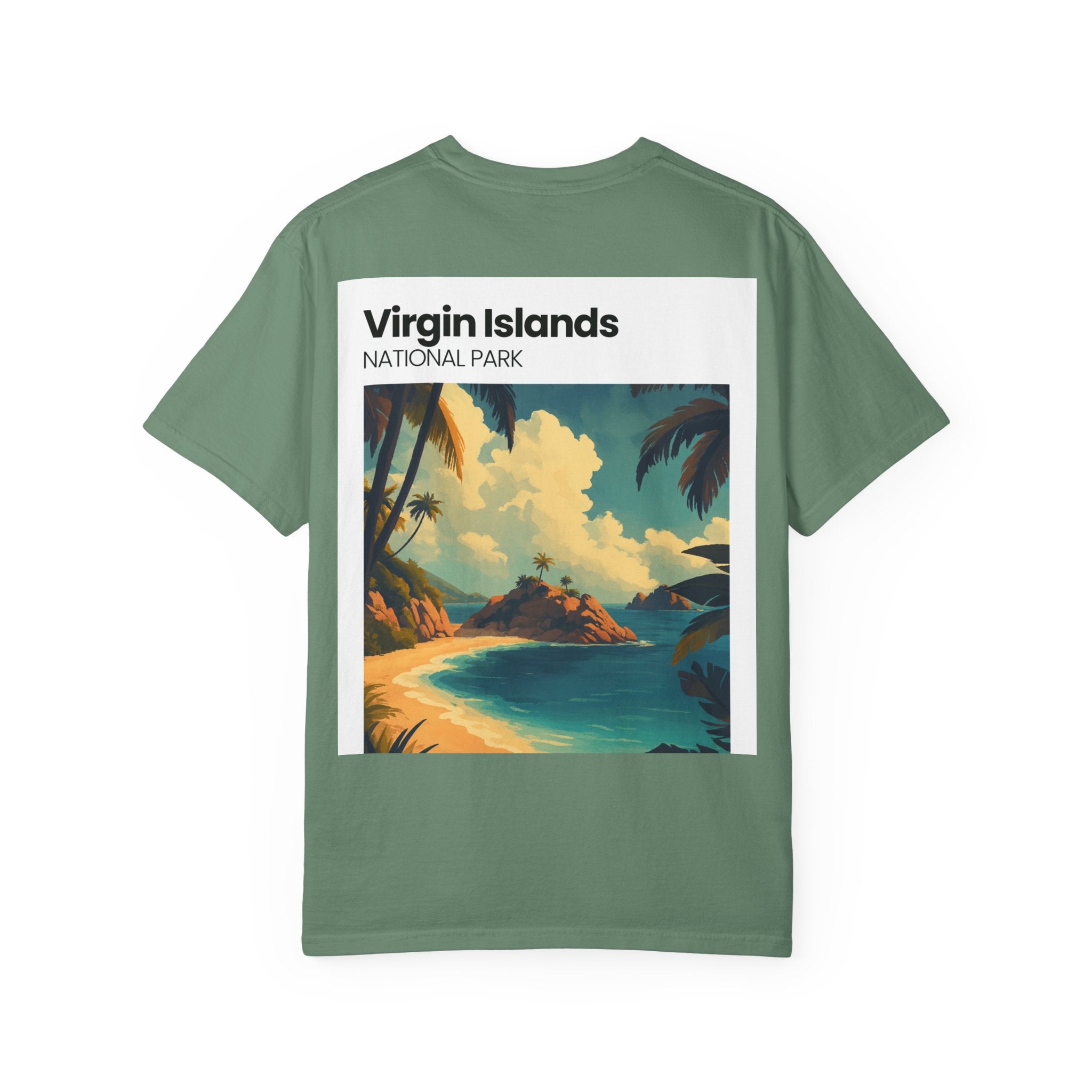 Virgin Islands National Park beach scene T-shirt | Tropical island vintage print