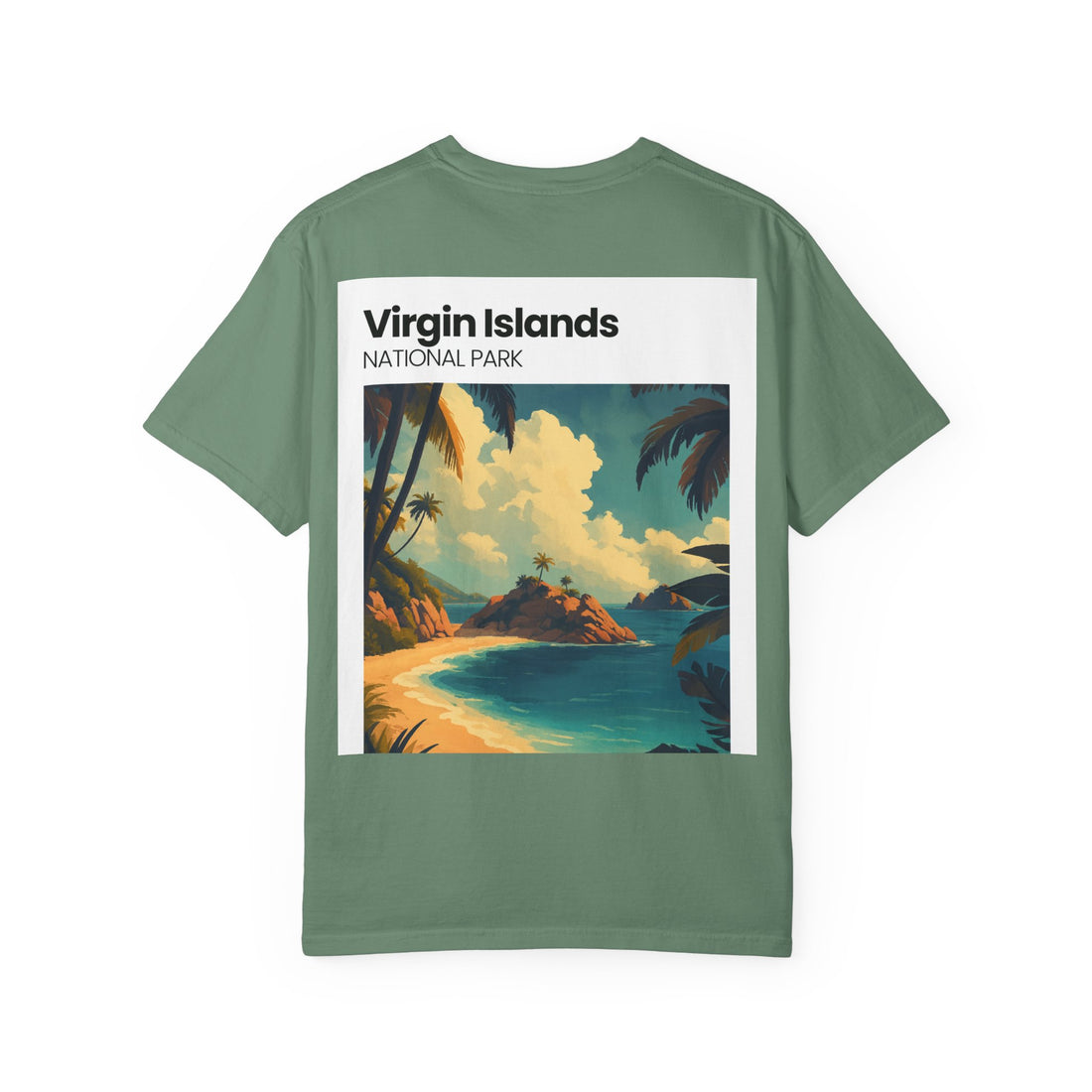 Virgin Islands National Park beach scene T-shirt | Tropical island vintage print