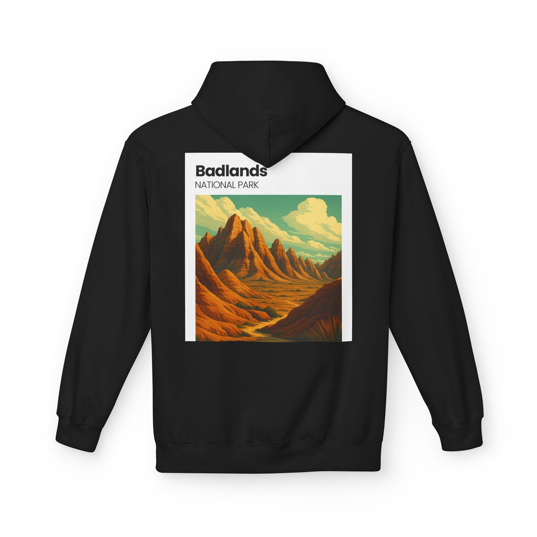 Badlands National Park landscape hoodie | vintage desert mountain art