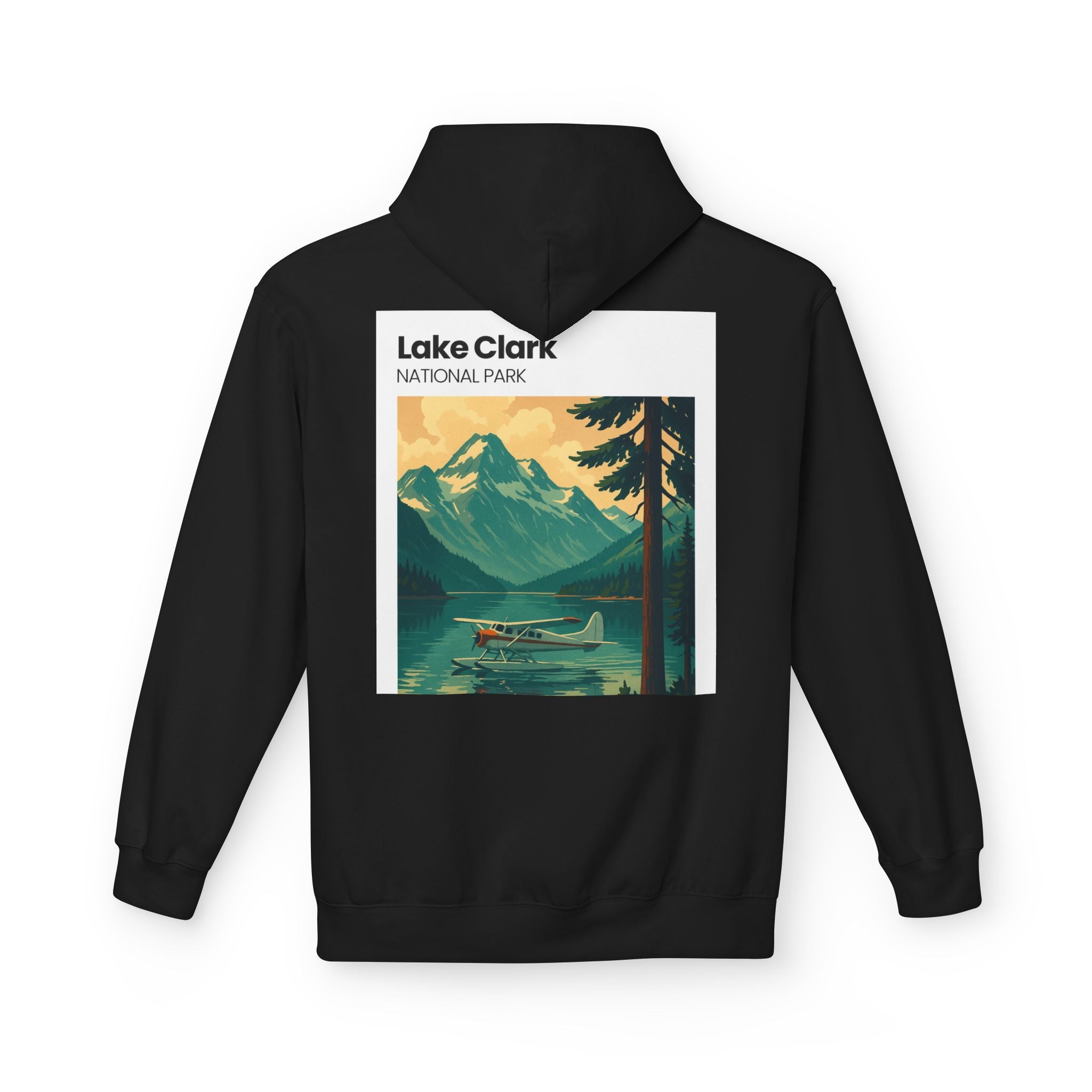 Lake Clark National Park vintage landscape Hoodie | Mountain Lake Seaplane