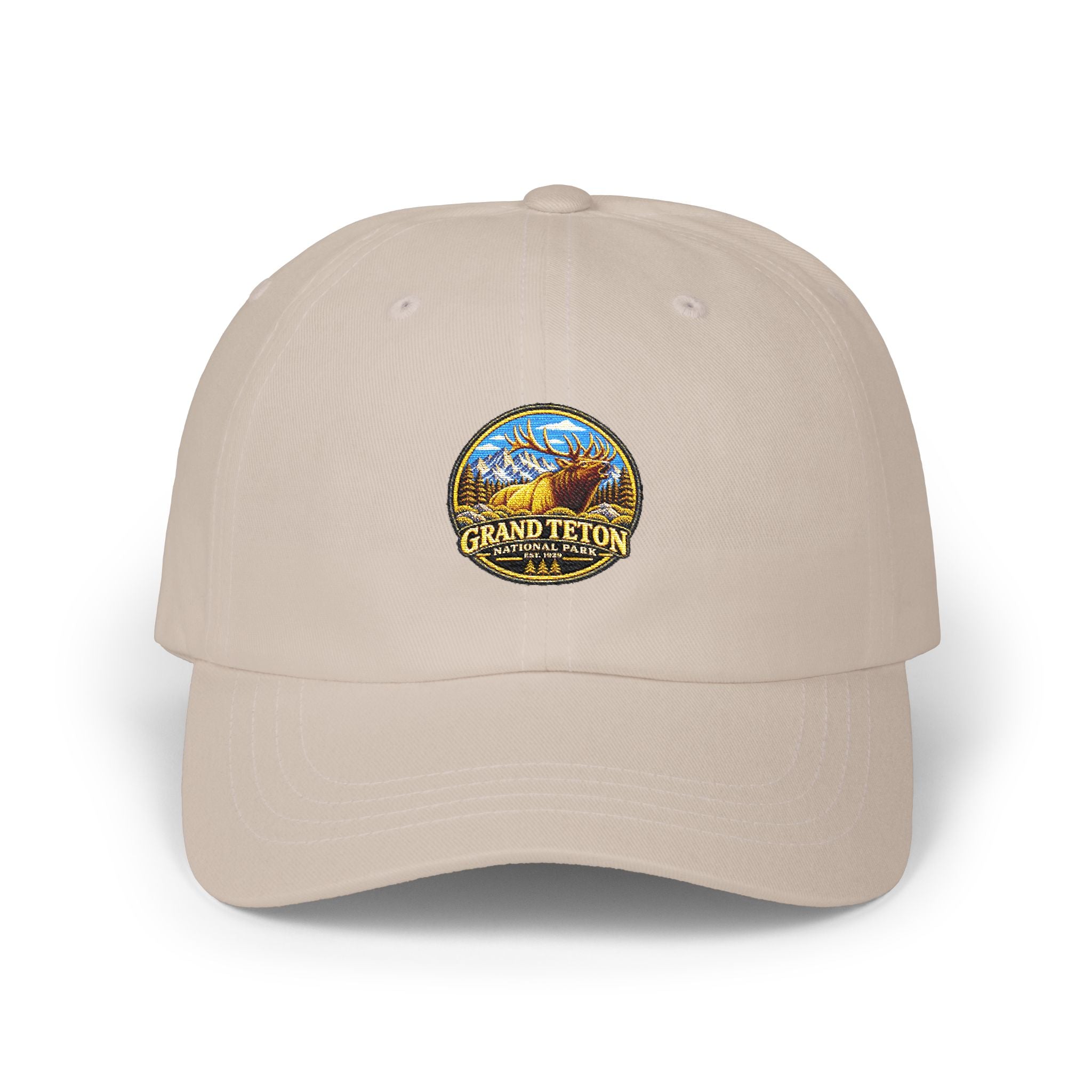 Grand Teton National Park Elk Round Logo Dad Cap