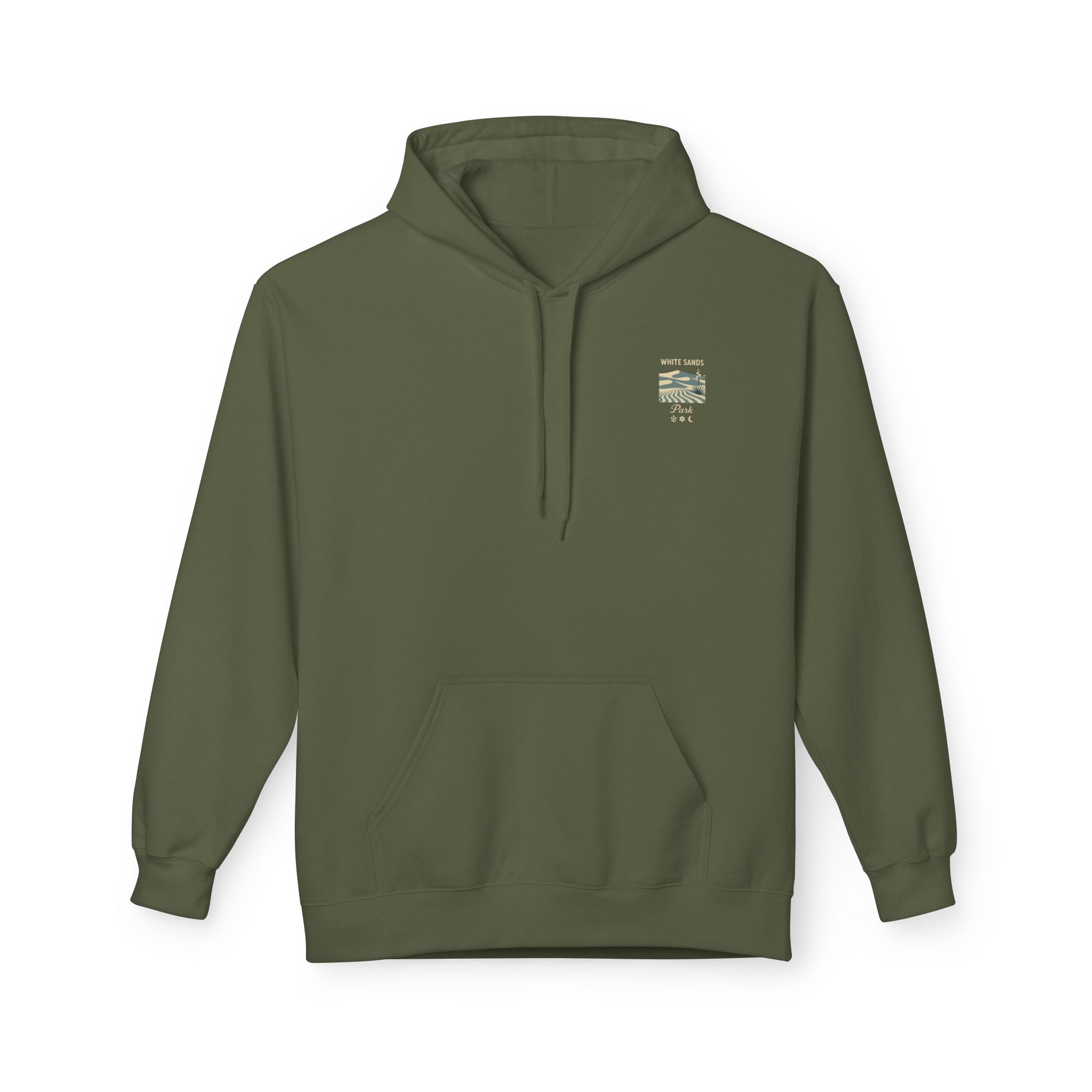 White Sands desert landscape Hoodie | National Park retro poster style