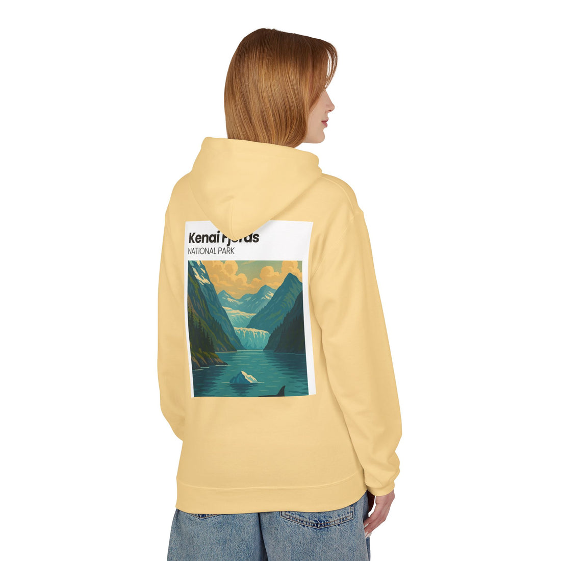 Kenai Fjords National Park landscape Hoodie | Alaska fjord vintage poster