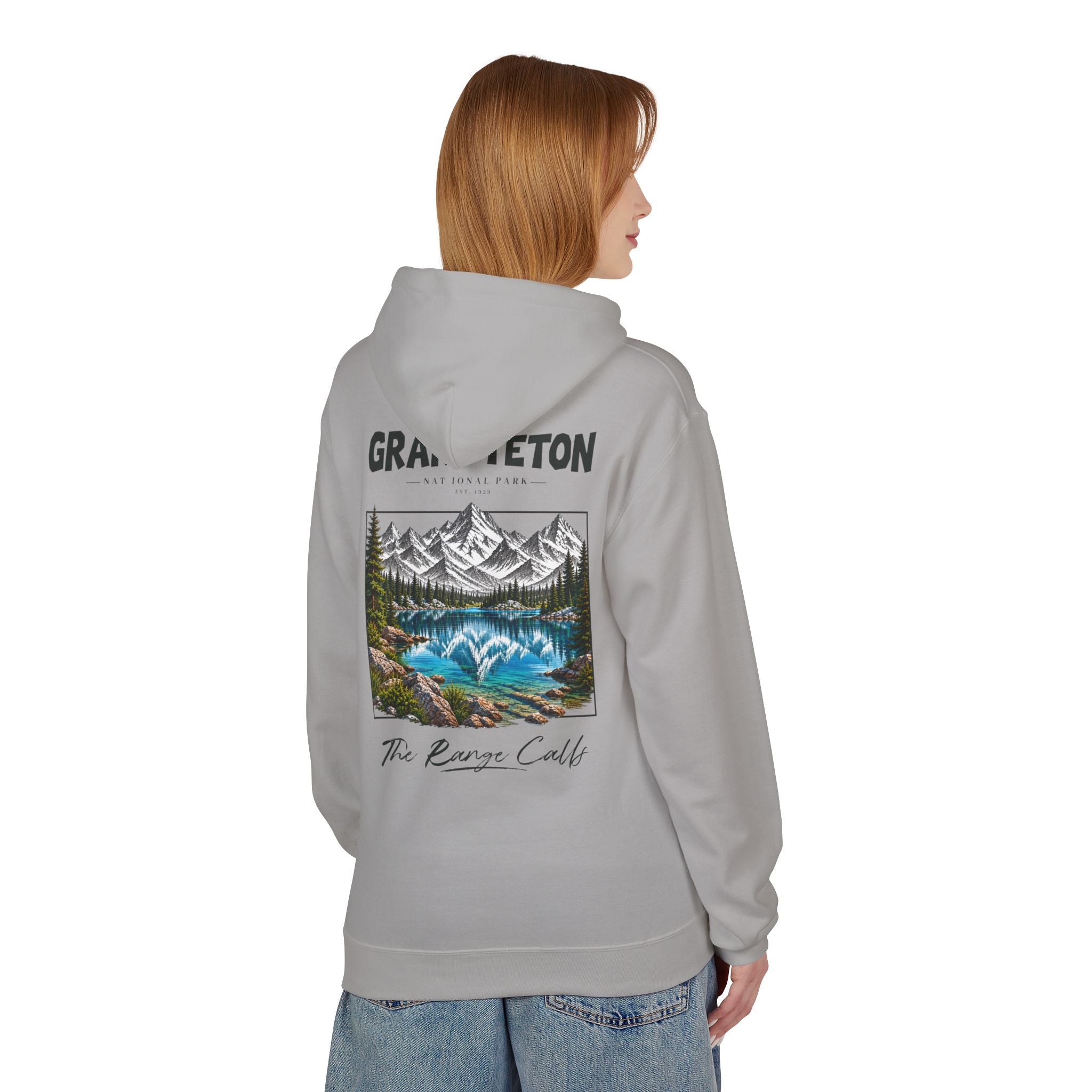 Grand Teton National Park Lake Reflection Graphic Hoodie
