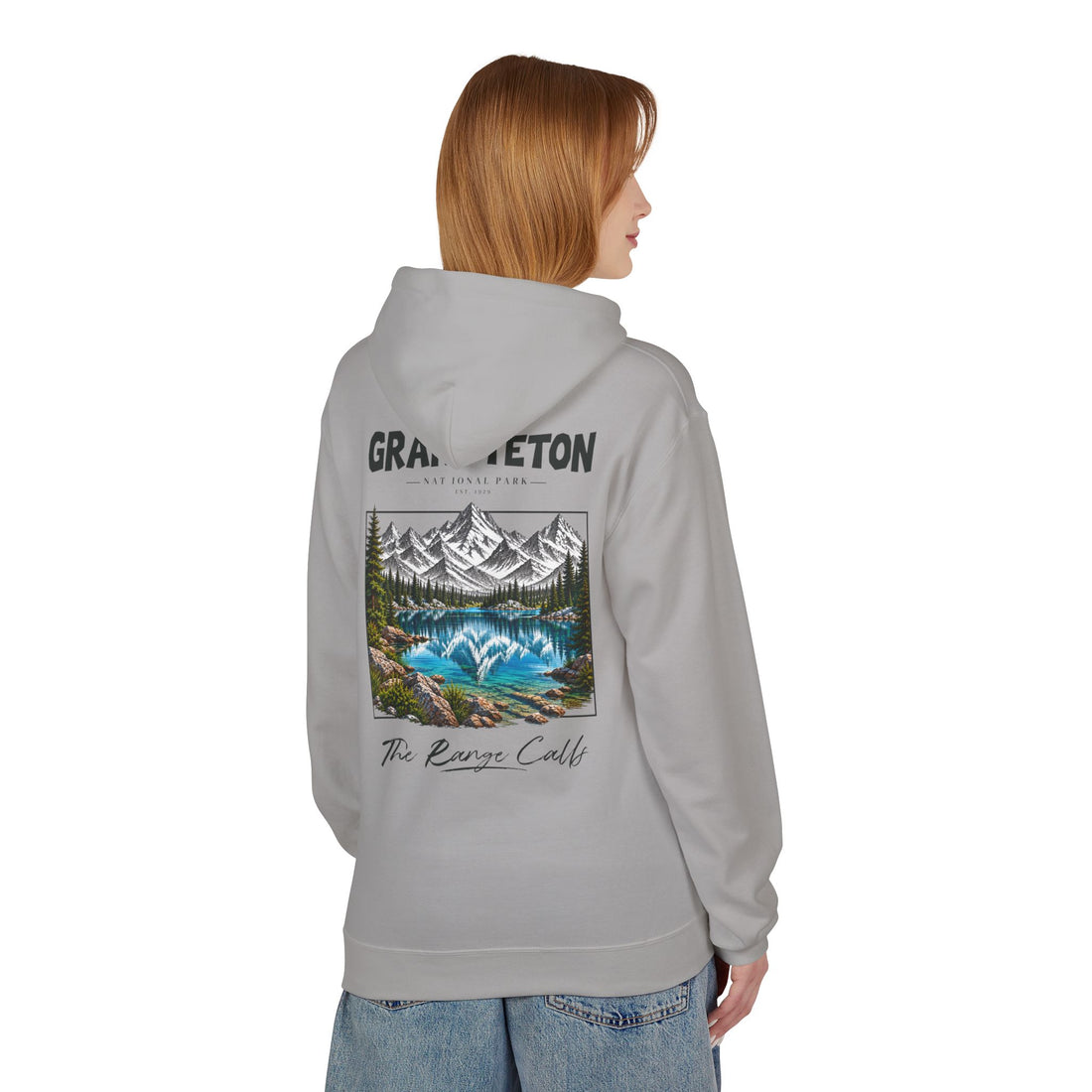 Grand Teton National Park Lake Reflection Graphic Hoodie
