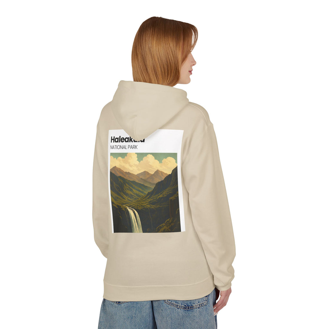 Haleakala National Park Landscape Hoodie | Vintage Mountain Waterfall