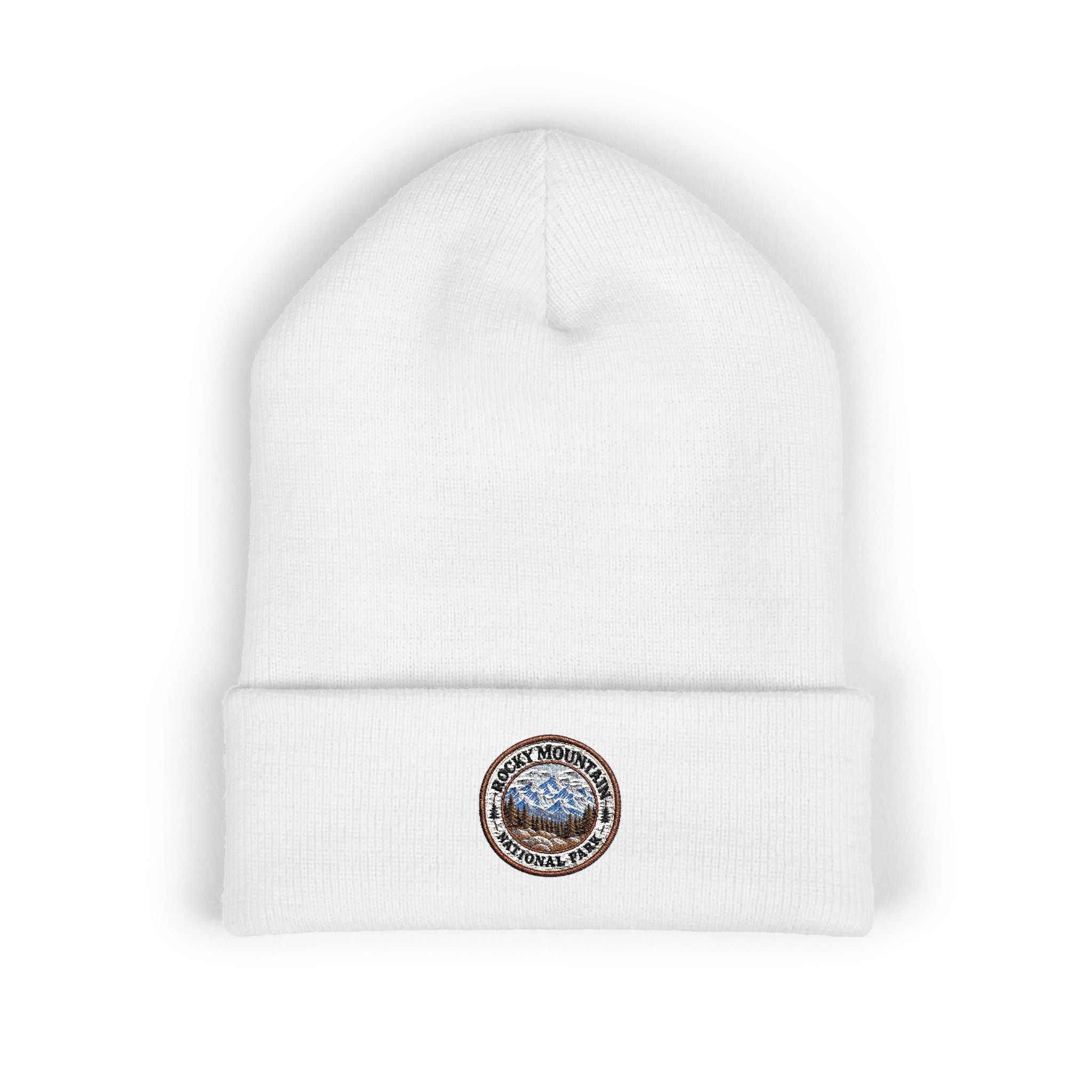 Rocky Mountain National Park Mountain Range Beanie Round Logo