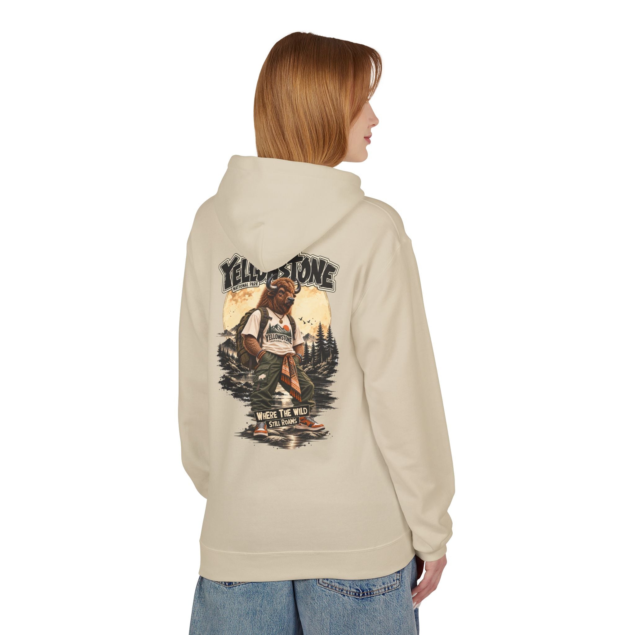 Yellowstone Bison – Where the Wild Still Roams Hoodie Model1