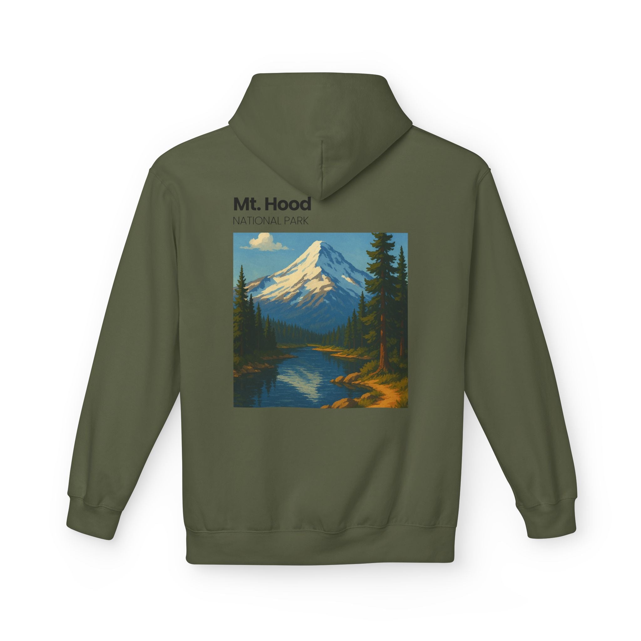 Mt. Hood National Park landscape Hoodie | Vintage mountain poster design