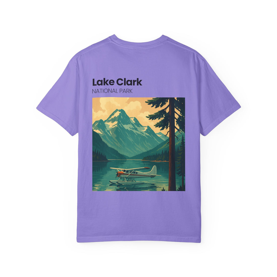Lake Clark National Park Seaplane Graphic T-shirt | Vintage Travel Poster