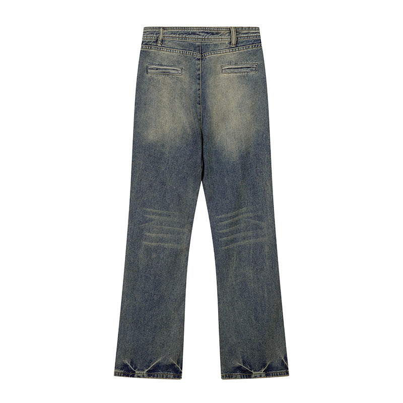 Fashion Denim Straight Mopping Pants Men