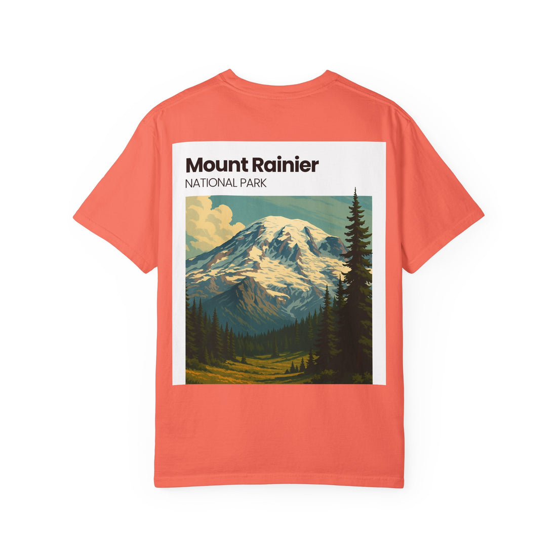 Mount Rainier National Park Poster T-Shirt | Vintage Landscape Graphic