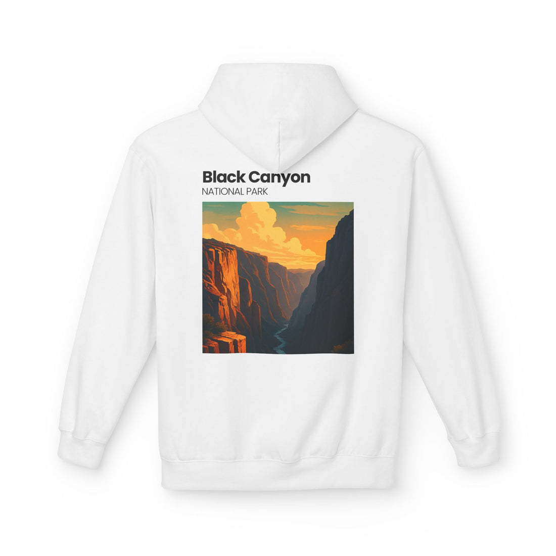Black Canyon National Park Hoodie | Vintage Canyon Sunset Illustration