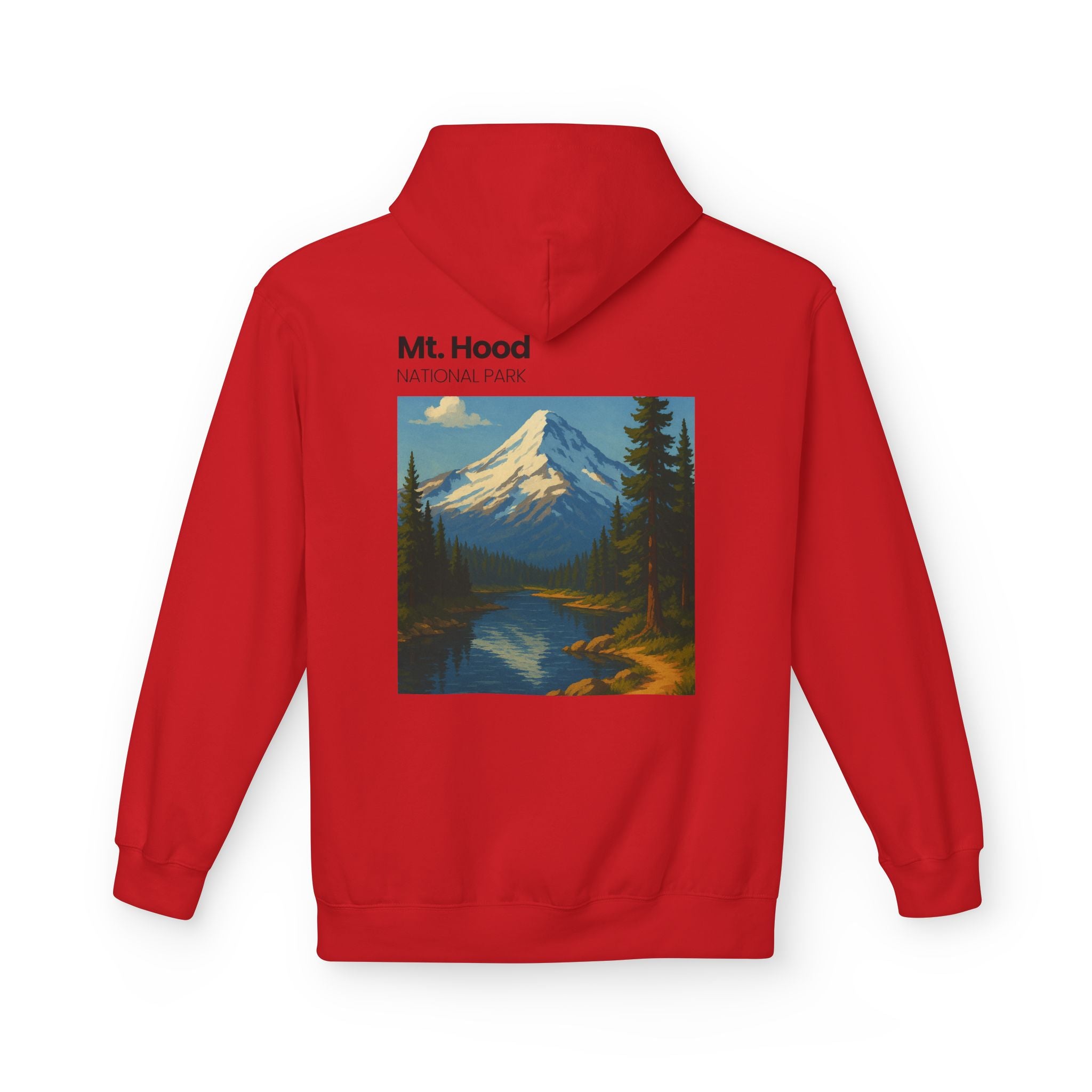 Mt. Hood National Park landscape Hoodie | Vintage mountain poster design