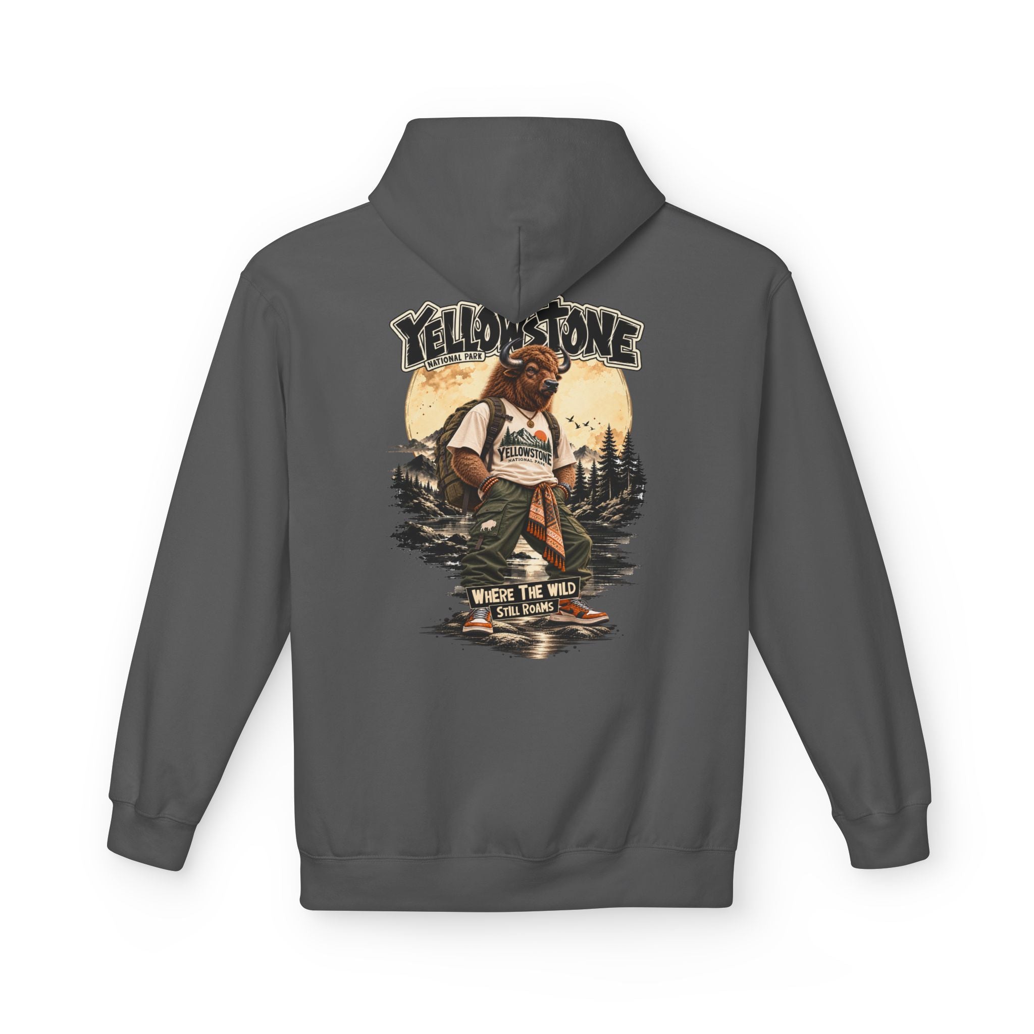 Yellowstone Bison – Where the Wild Still Roams Hoodie Model1