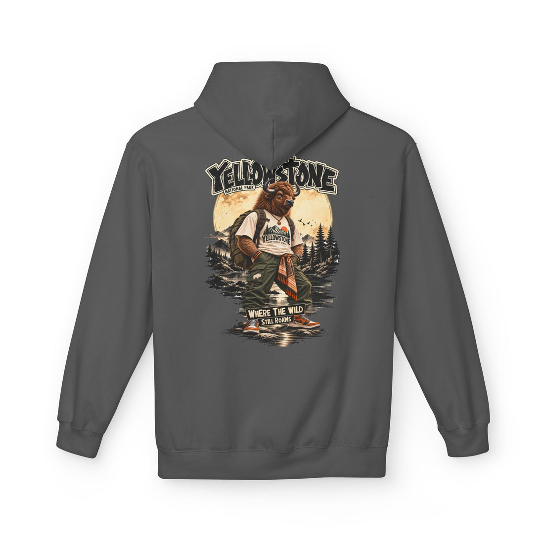 Yellowstone Bison – Where the Wild Still Roams Hoodie Model1