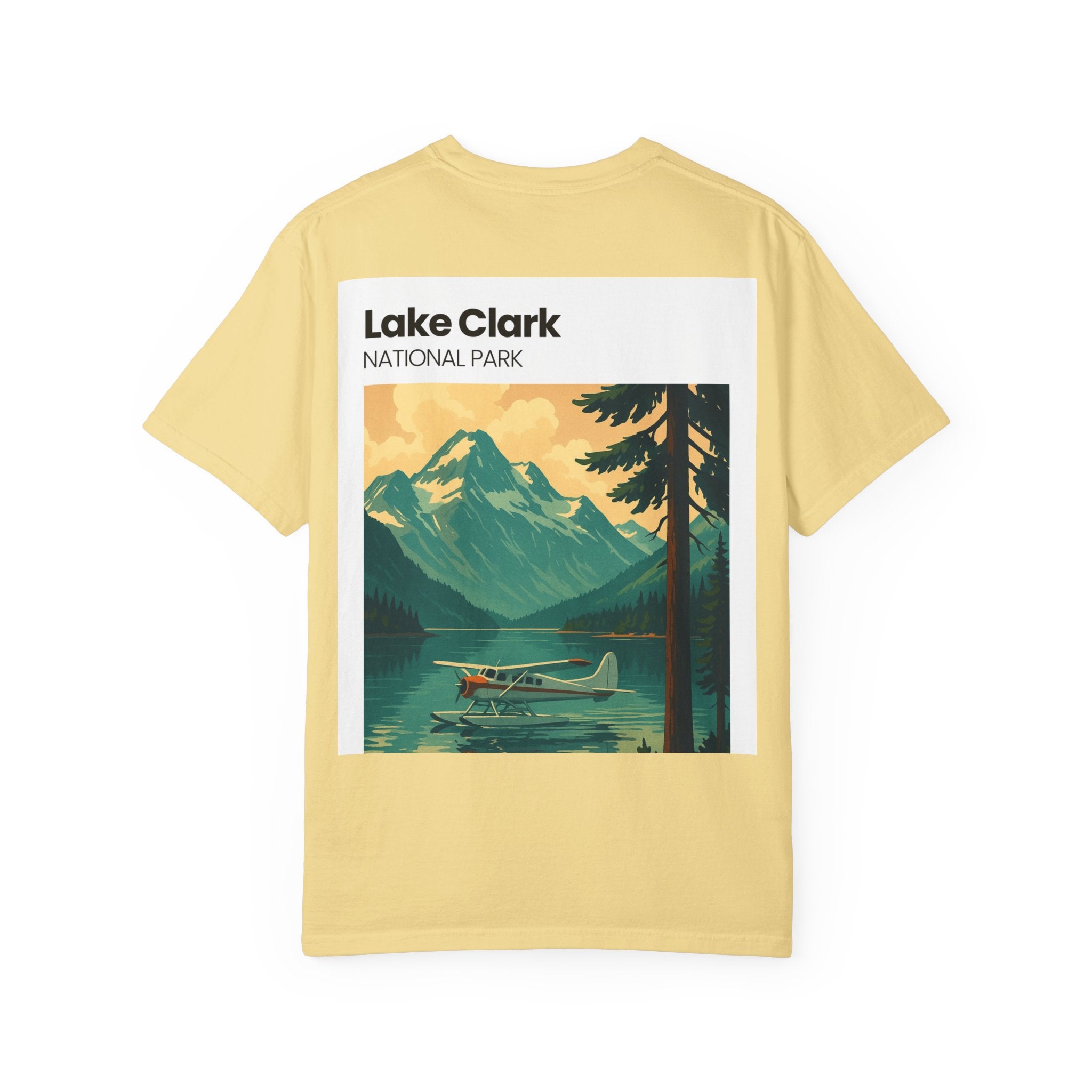 Lake Clark National Park Seaplane Graphic T-shirt | Vintage Travel Poster