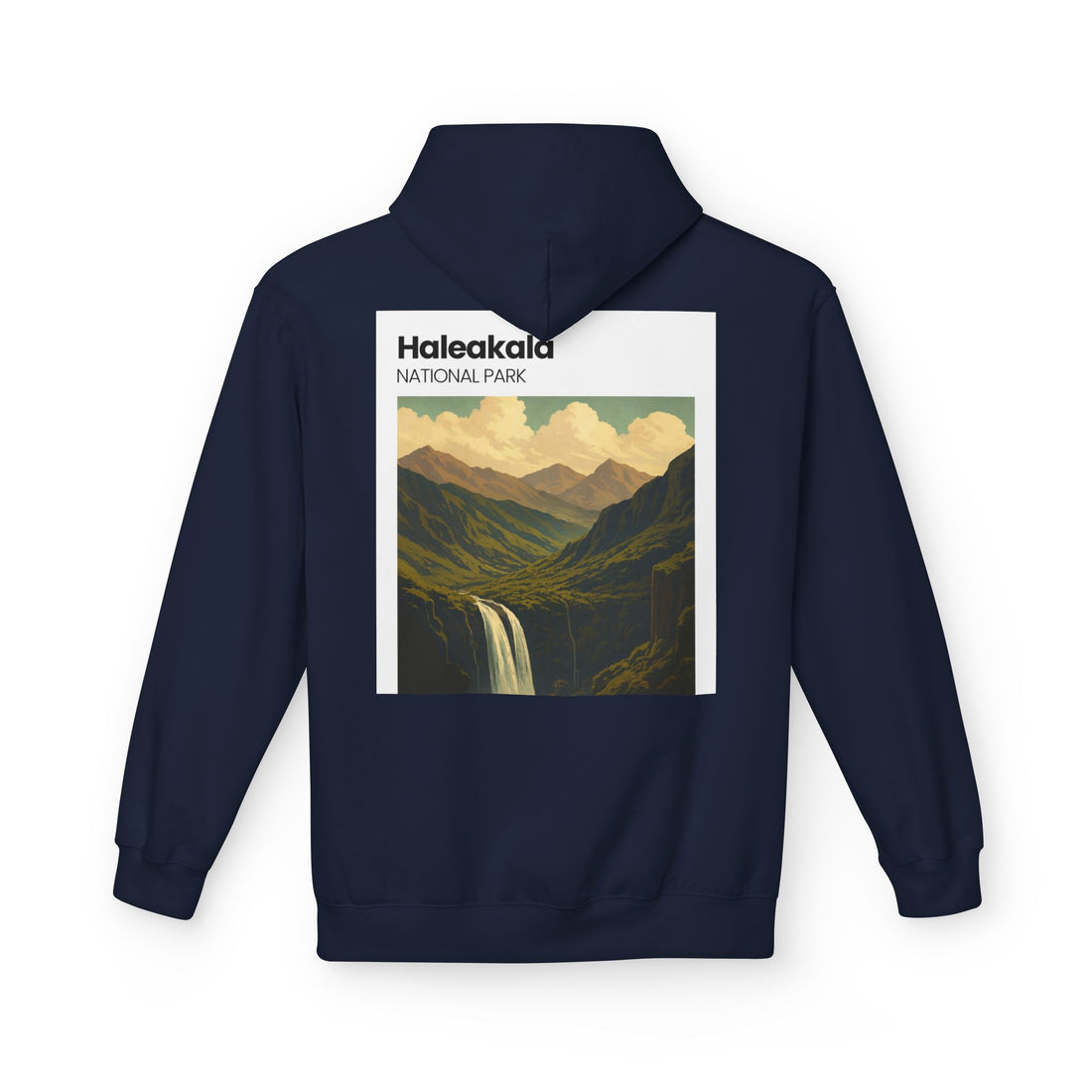 Haleakala National Park Landscape Hoodie | Vintage Mountain Waterfall