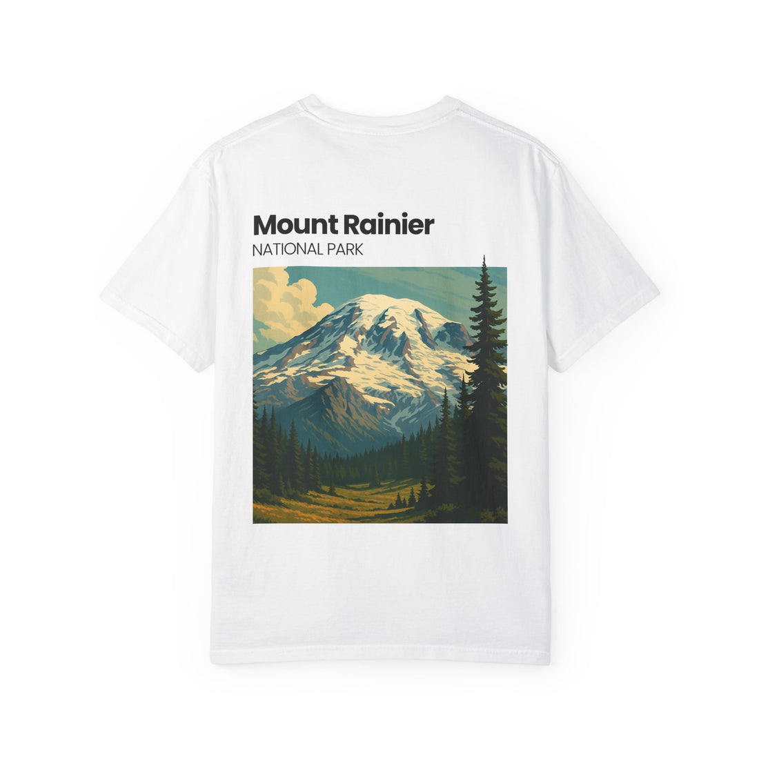 Mount Rainier National Park Poster T-Shirt | Vintage Landscape Graphic
