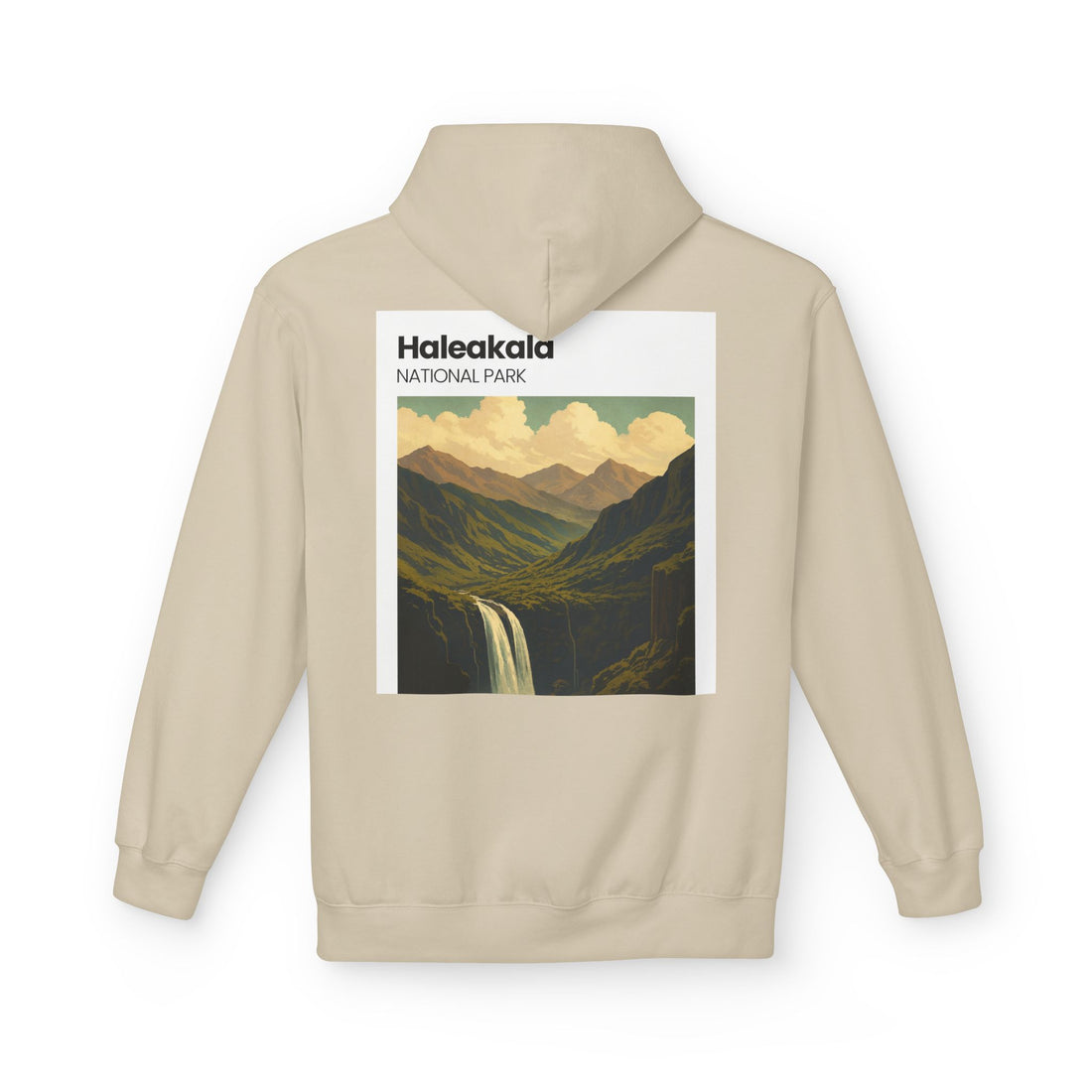 Haleakala National Park Landscape Hoodie | Vintage Mountain Waterfall