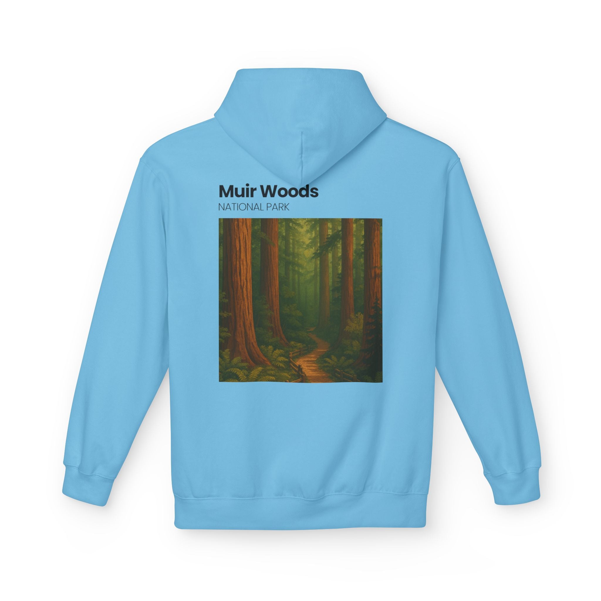 Muir Woods National Park Forest Path Hoodie | Vintage Nature Poster