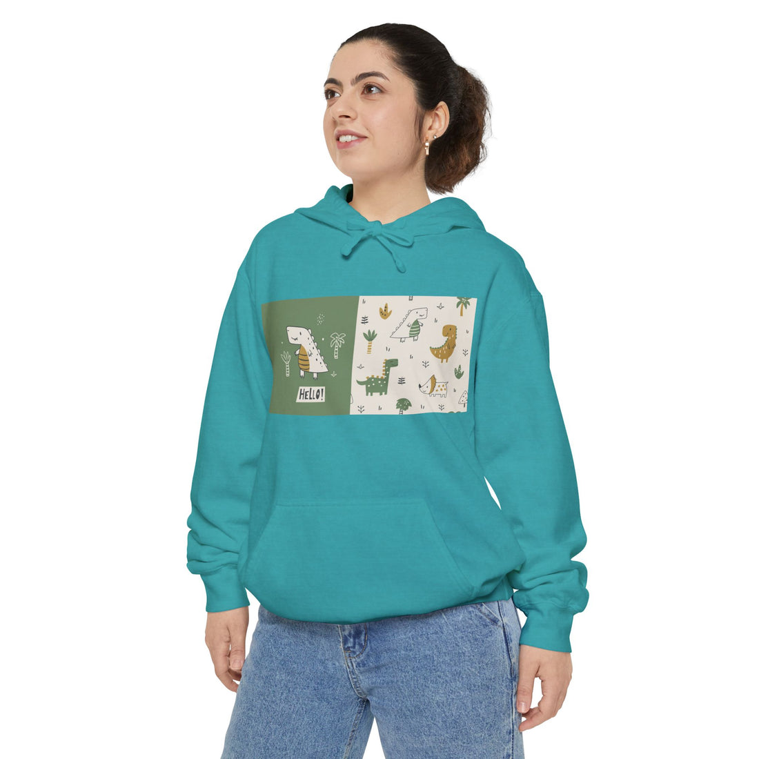Whimsical Animal Design Hoodie - Cozy Unisex Garment-Dyed Apparel