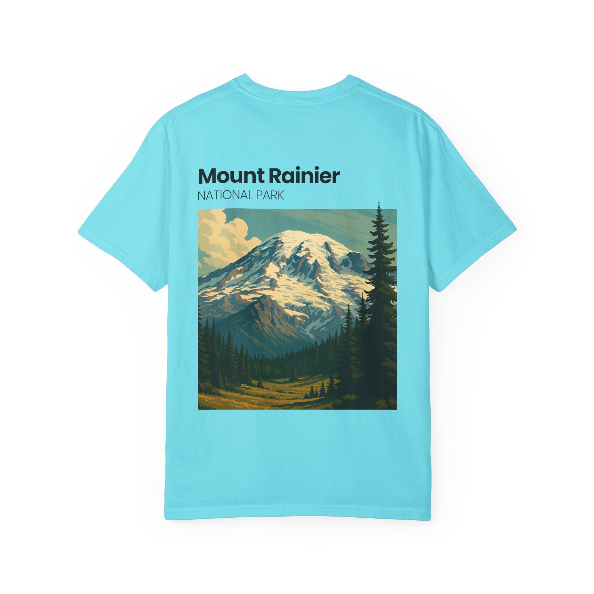 Mount Rainier National Park Poster T-Shirt | Vintage Landscape Graphic