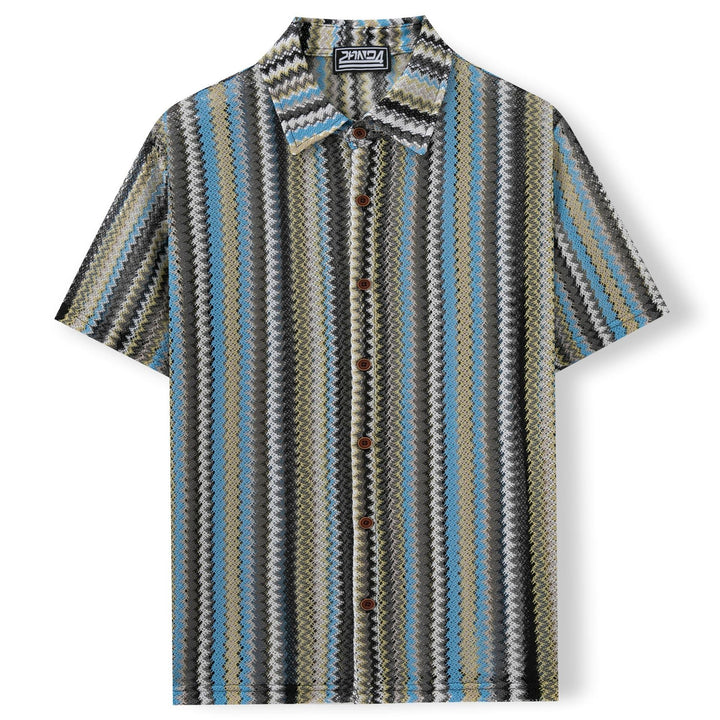 Summer New Men's Ethnic Style Striped Shirt