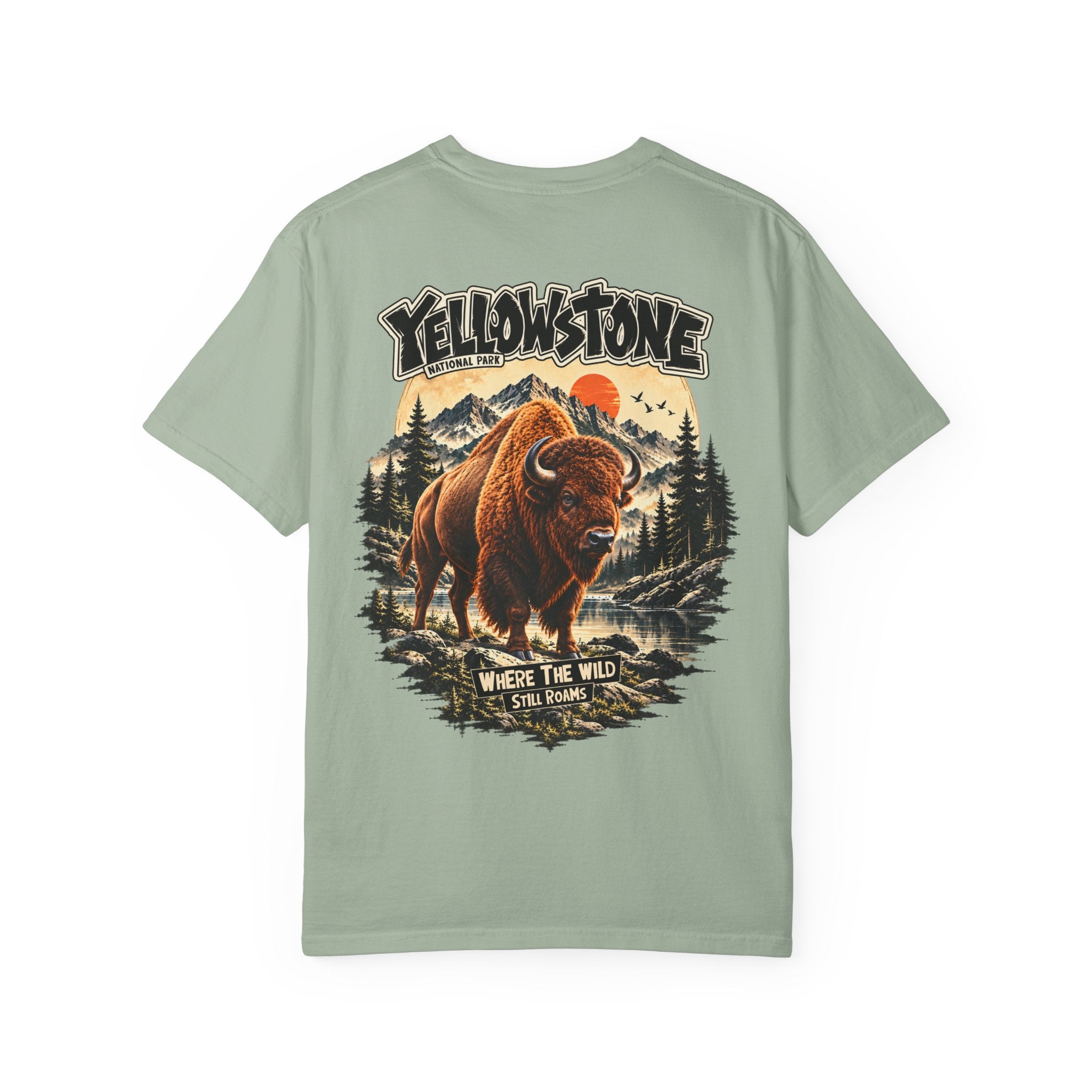 Yellowstone Bison – Where the Wild Still Roams T-Shirt Model1