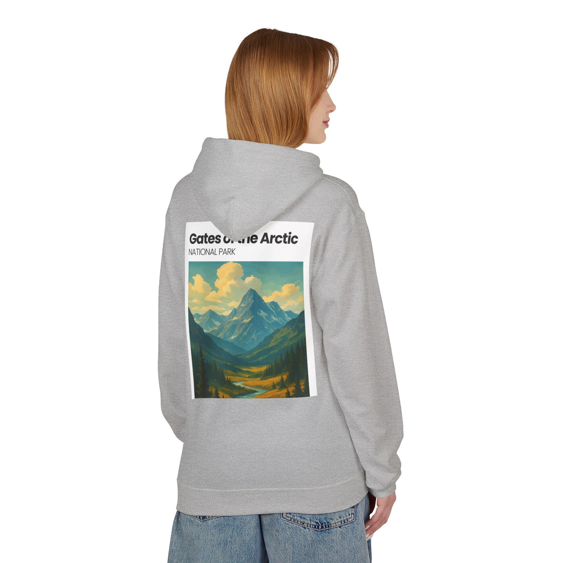 Gates of the Arctic National Park Hoodie | Mountain Landscape Retro Poster