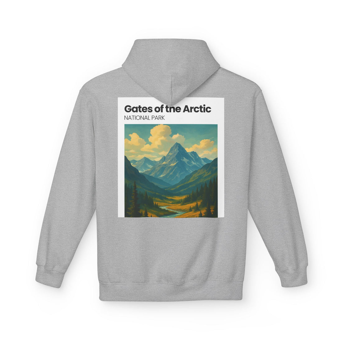 Gates of the Arctic National Park Hoodie | Mountain Landscape Retro Poster