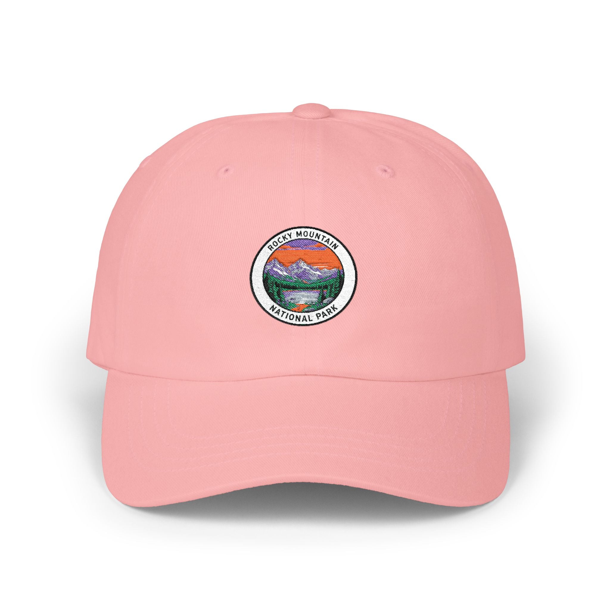 Rocky Mountain Sunrise Patch Dad Cap | Embroidered Outdoor Scenic Hat