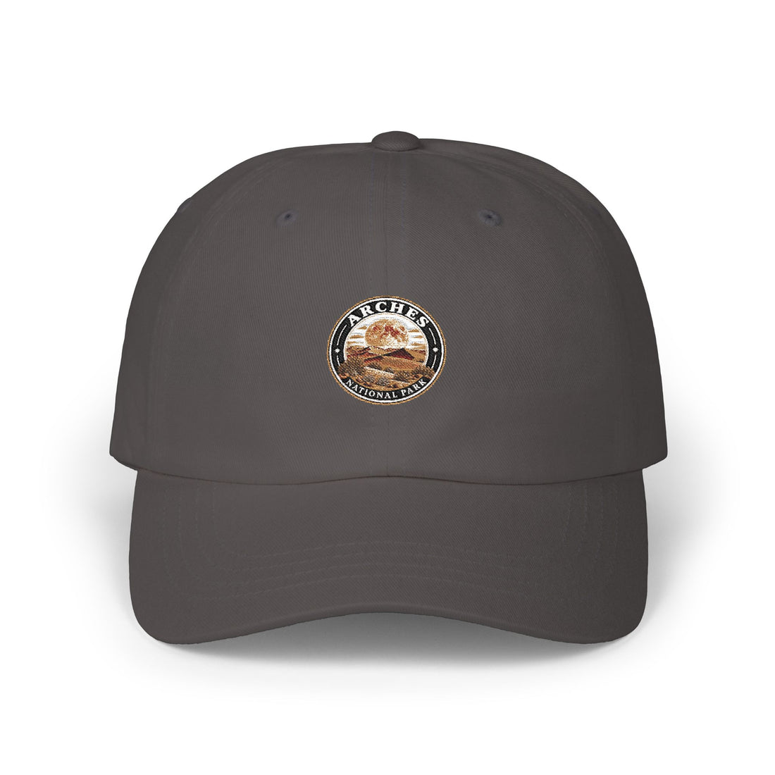 Arches National Park Desert Moon Dad Cap Round Logo