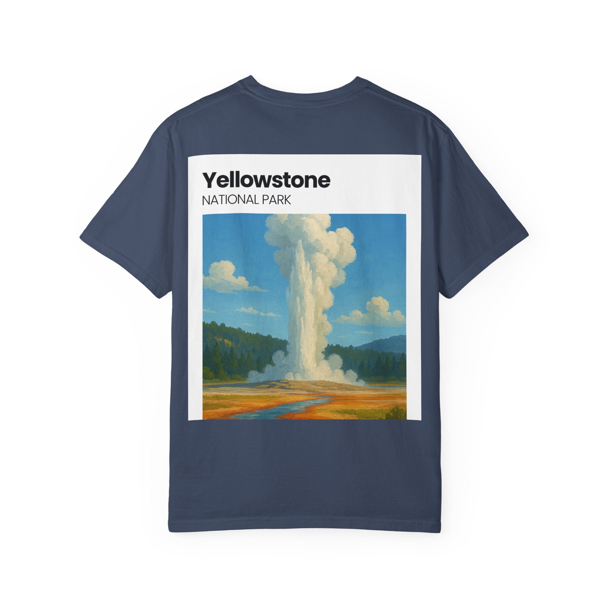 Yellowstone Geyser Illustration T-shirt | National Park Poster Tee