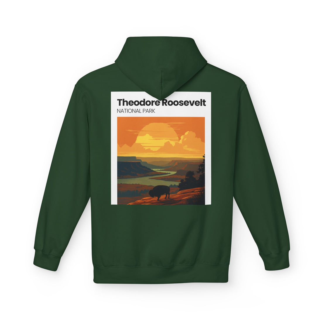 Theodore Roosevelt National Park Hoodie | Vintage Sunset Landscape