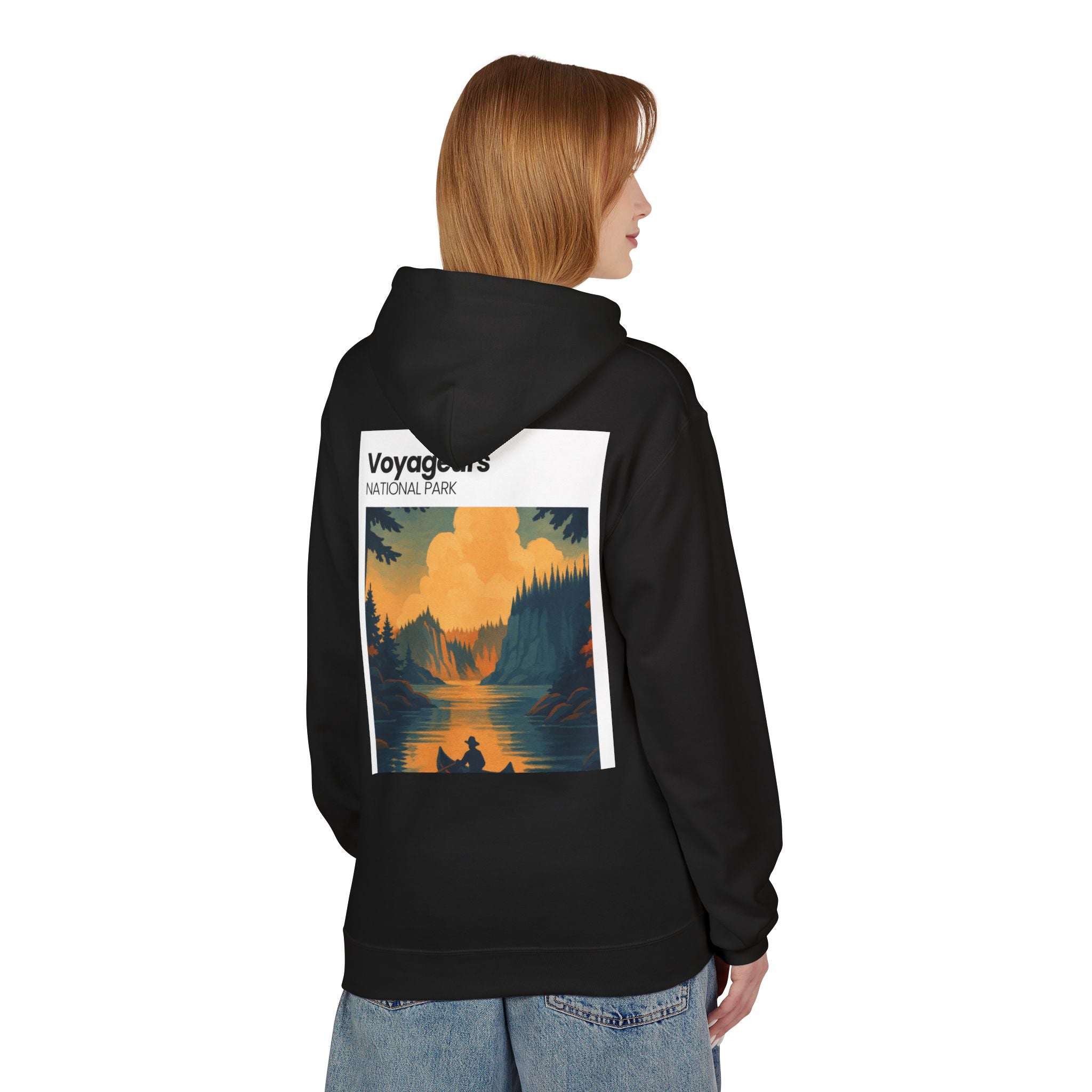 Voyageurs National Park Canoe Sunset Hoodie | Nature Landscape Pullover