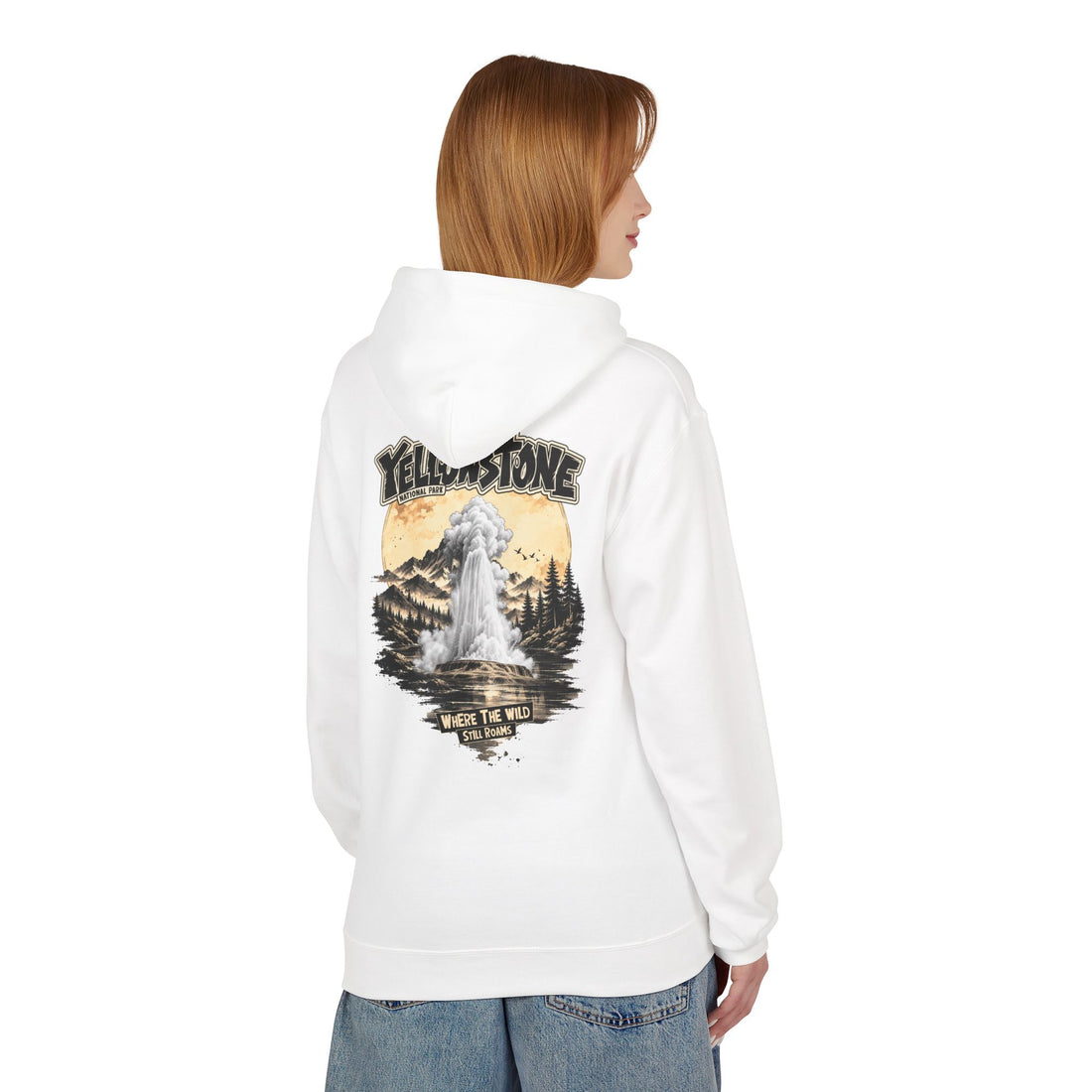 Yellowstone Old Faithful – Where the Wild Still Roams Hoodie Model1