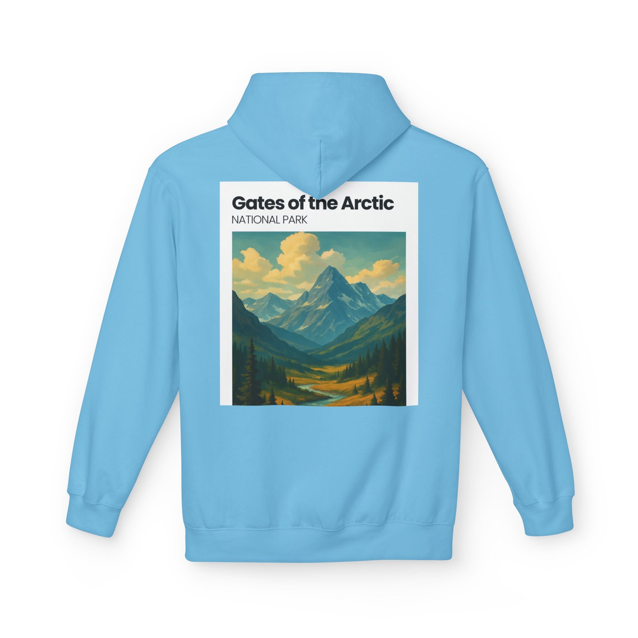 Gates of the Arctic National Park Hoodie | Mountain Landscape Retro Poster