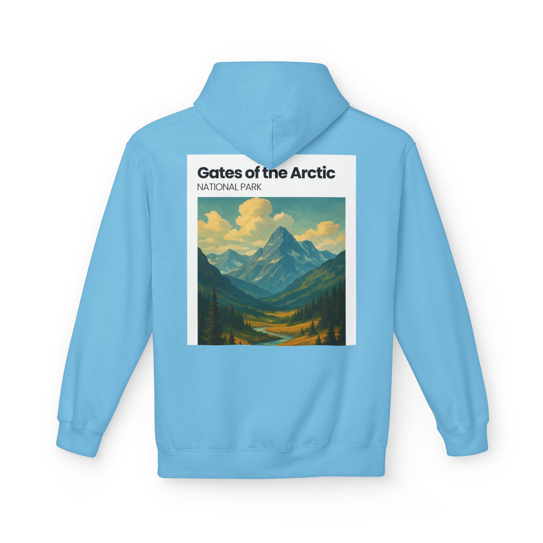 Gates of the Arctic National Park Hoodie | Mountain Landscape Retro Poster