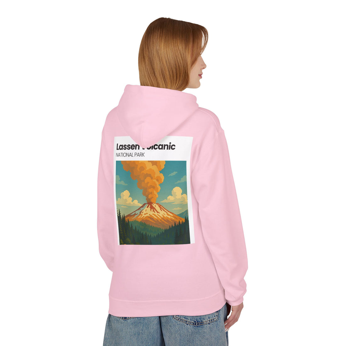 Lassen Volcanic Poster Hoodie | National Park Volcano Illustration