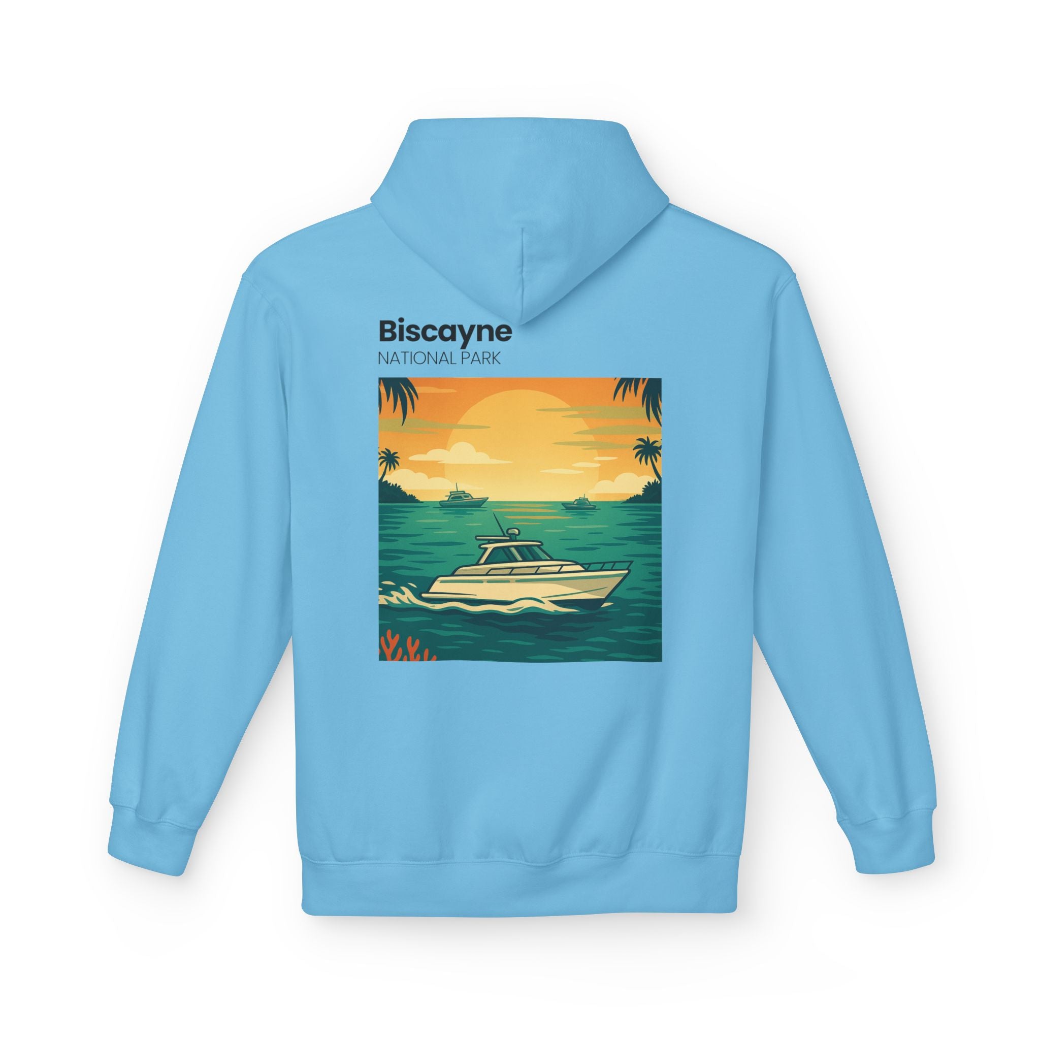 Biscayne National Park Boat Sunset Hoodie | Nautical Tropical Graphic