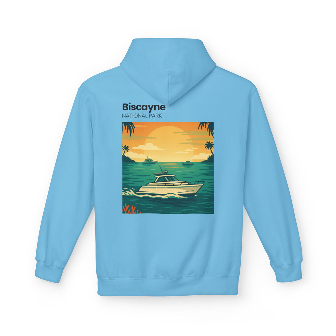 Biscayne National Park Boat Sunset Hoodie | Nautical Tropical Graphic