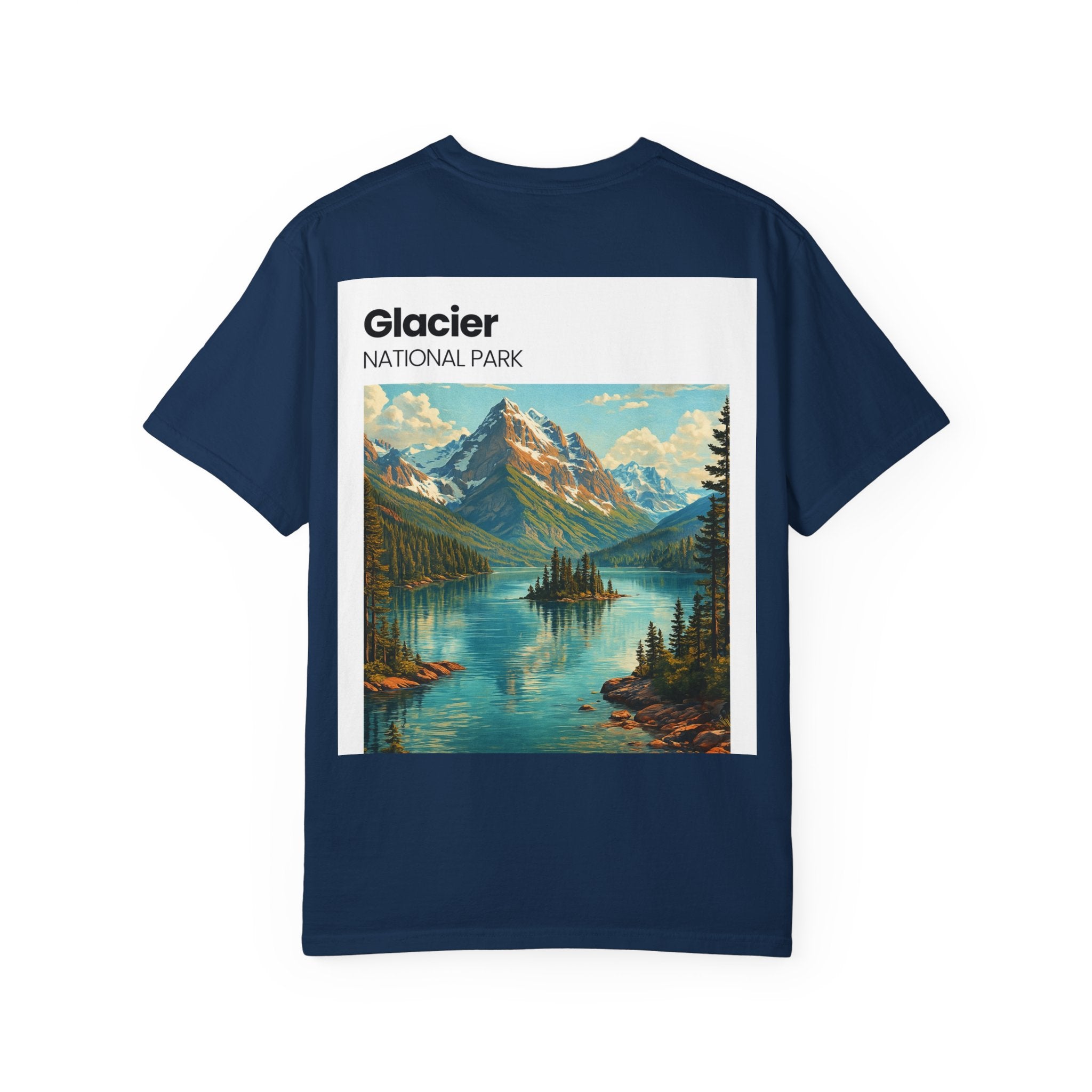 Glacier National Park Landscape T-shirt | Vintage Mountain Lake Tee