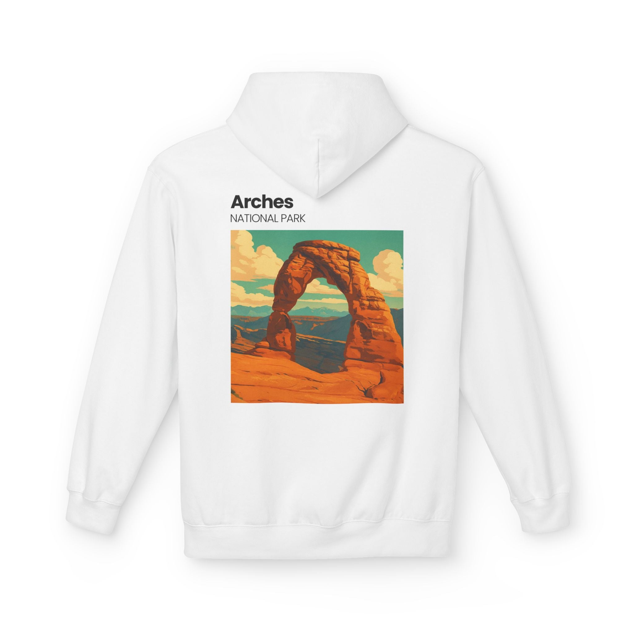 Arches National Park Arch Hoodie | Vintage Travel Poster Style