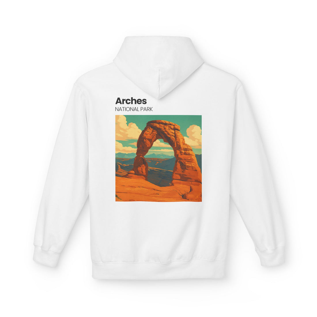 Arches National Park Arch Hoodie | Vintage Travel Poster Style