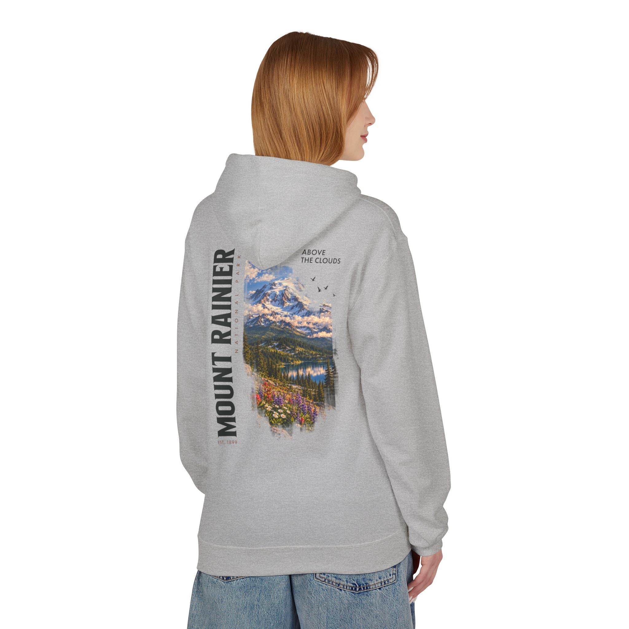 Mount Rainier National Park –  Alpine Scene Graphic Hoodie