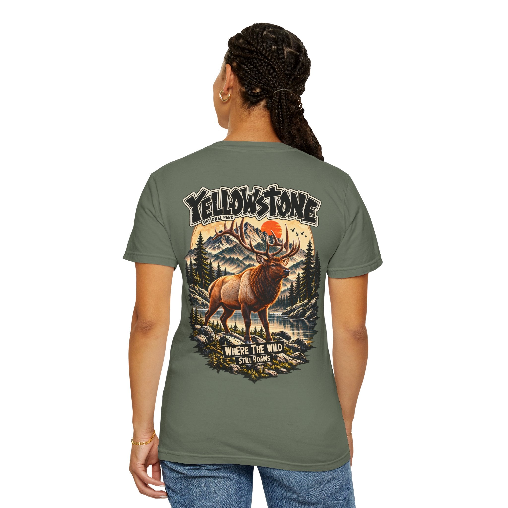 Yellowstone Elk – Where the Wild Still Roams T-Shirt Model1
