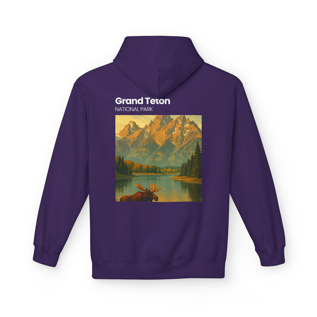 Grand Teton National Park scenic print Hoodie | Moose Lake mountain landscape