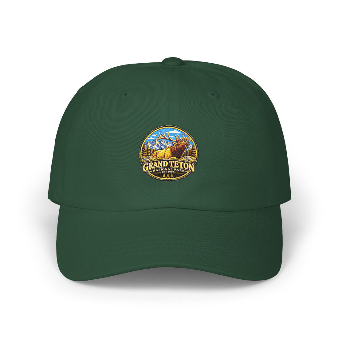 Grand Teton National Park Elk Round Logo Dad Cap
