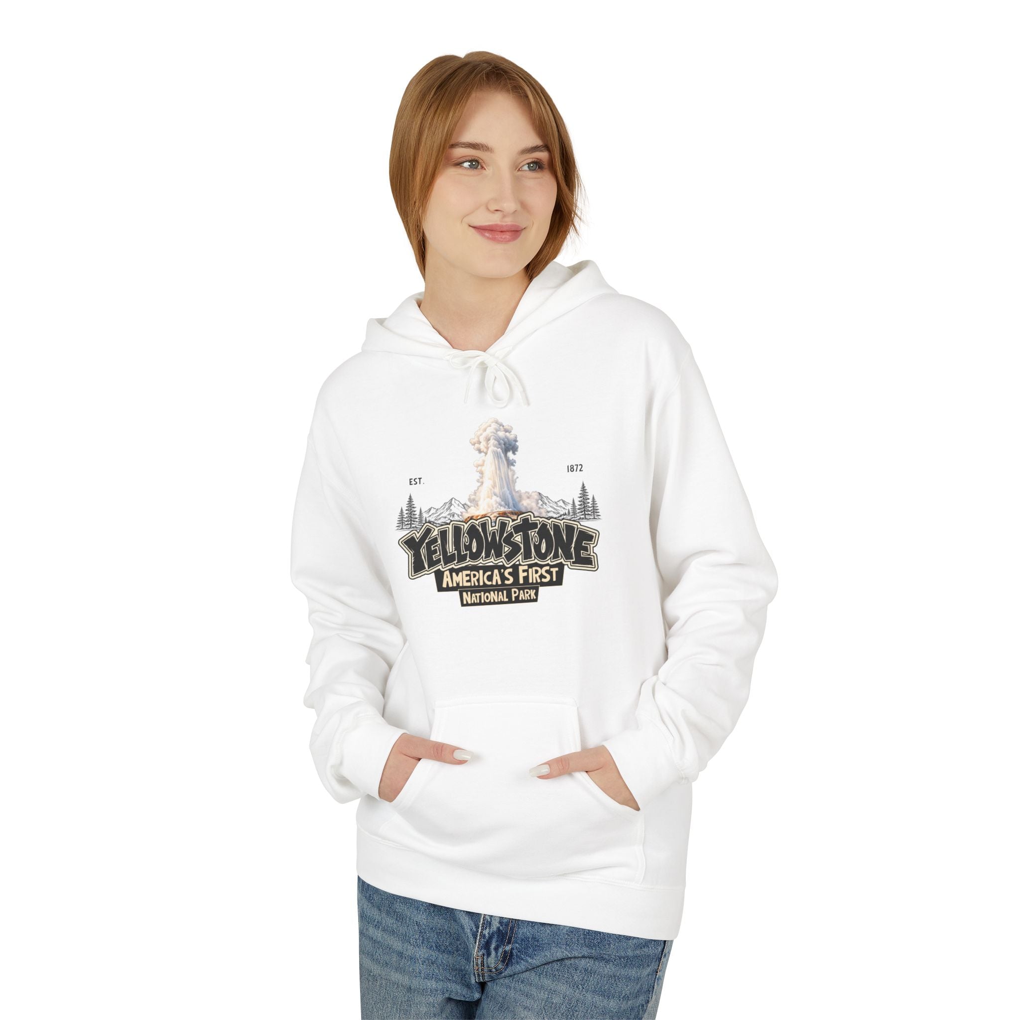 Yellowstone Old Faithful – Where the Wild Still Roams Hoodie Model1